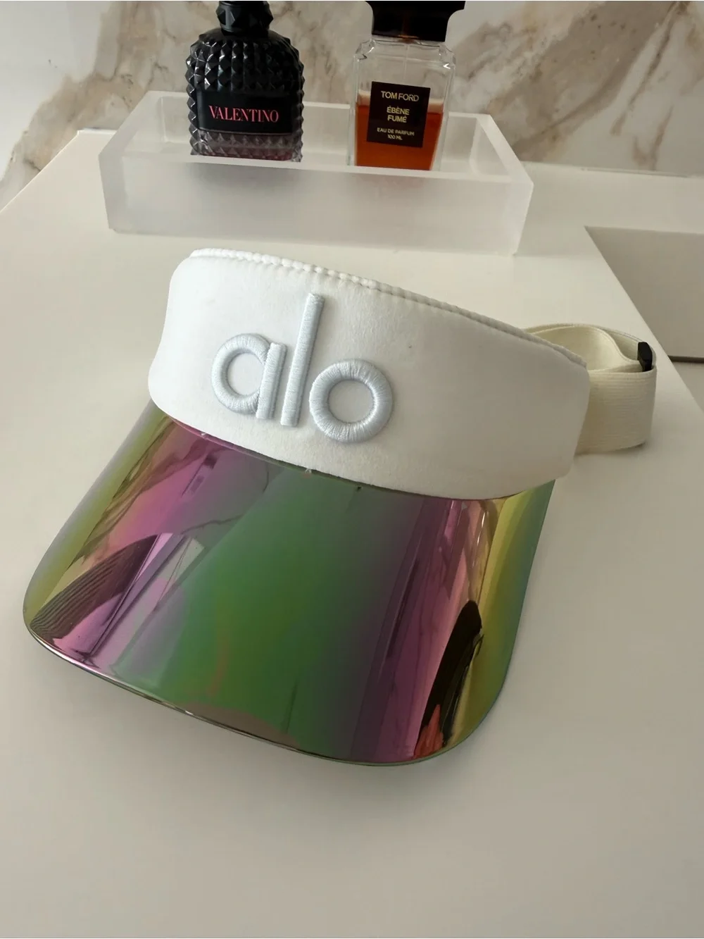 ALO Black Iridescent Sport Visor Adjustable Hat